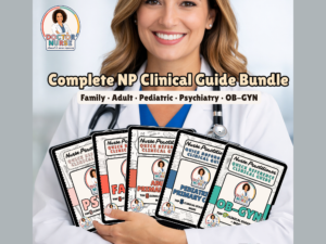 5 Nurse Practitioner Clinical Guides Bundle | FNP Study References for Family Care, Pediatrics, OB/GYN, Psych, Adult Health