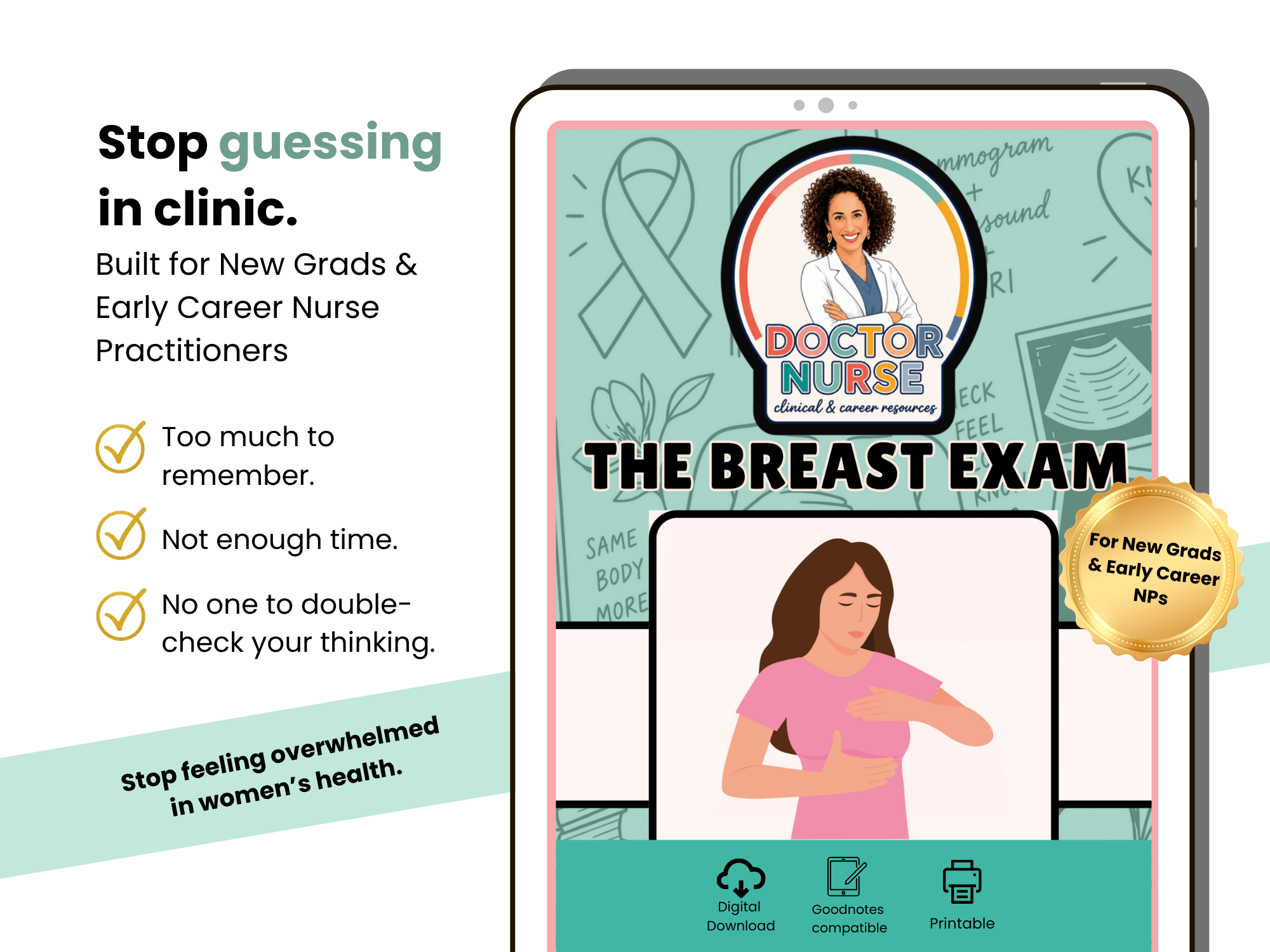 Breast Exam Quick Reference Guide for Nurse Practitioners | FNP, Family Primary Care, Women's Health, Clinical Rotation, NP Student Guide - Image 2