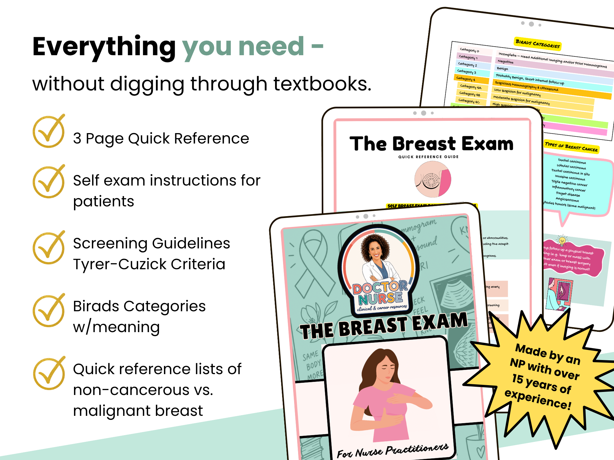 Breast Exam Quick Reference Guide for Nurse Practitioners | FNP, Family Primary Care, Women's Health, Clinical Rotation, NP Student Guide - Image 3
